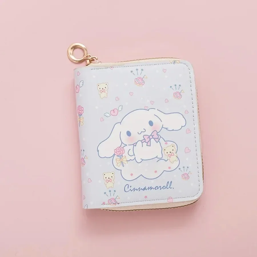 Sanrio New Cartoon Cute Short Zipper Purse Girl Student Money Clip Card Bag Small Fresh Coin Purse