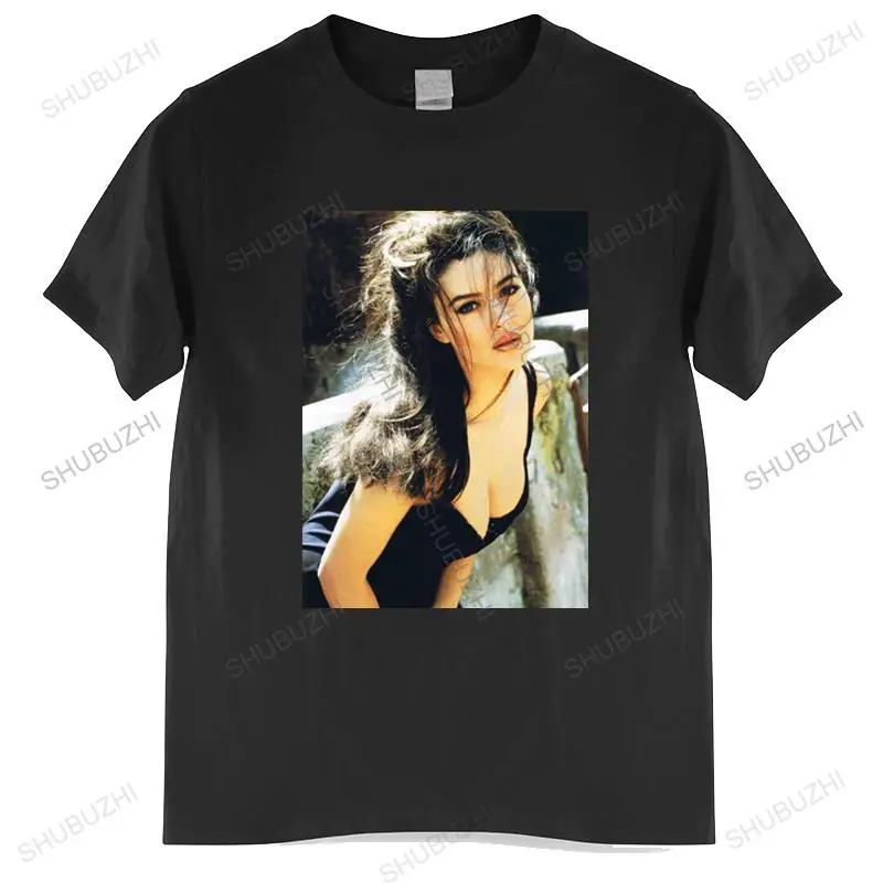 Maglietta da uomo in cotone maglietta estiva di marca MAGLIA MONICA BELLUCCI ATTRICE TOP MODEL MODA ITALIA MITO Brand tee-Shirt homme tops