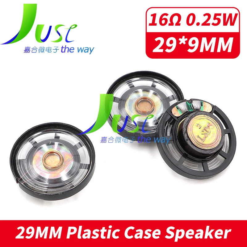 

10PCS 29MM 16 Ohm 0.25W Loudspeaker 16R 0.25Watt Loud Speaker 29*9MM 16Ohm Plastic Case External Magnetic Horn For Toy