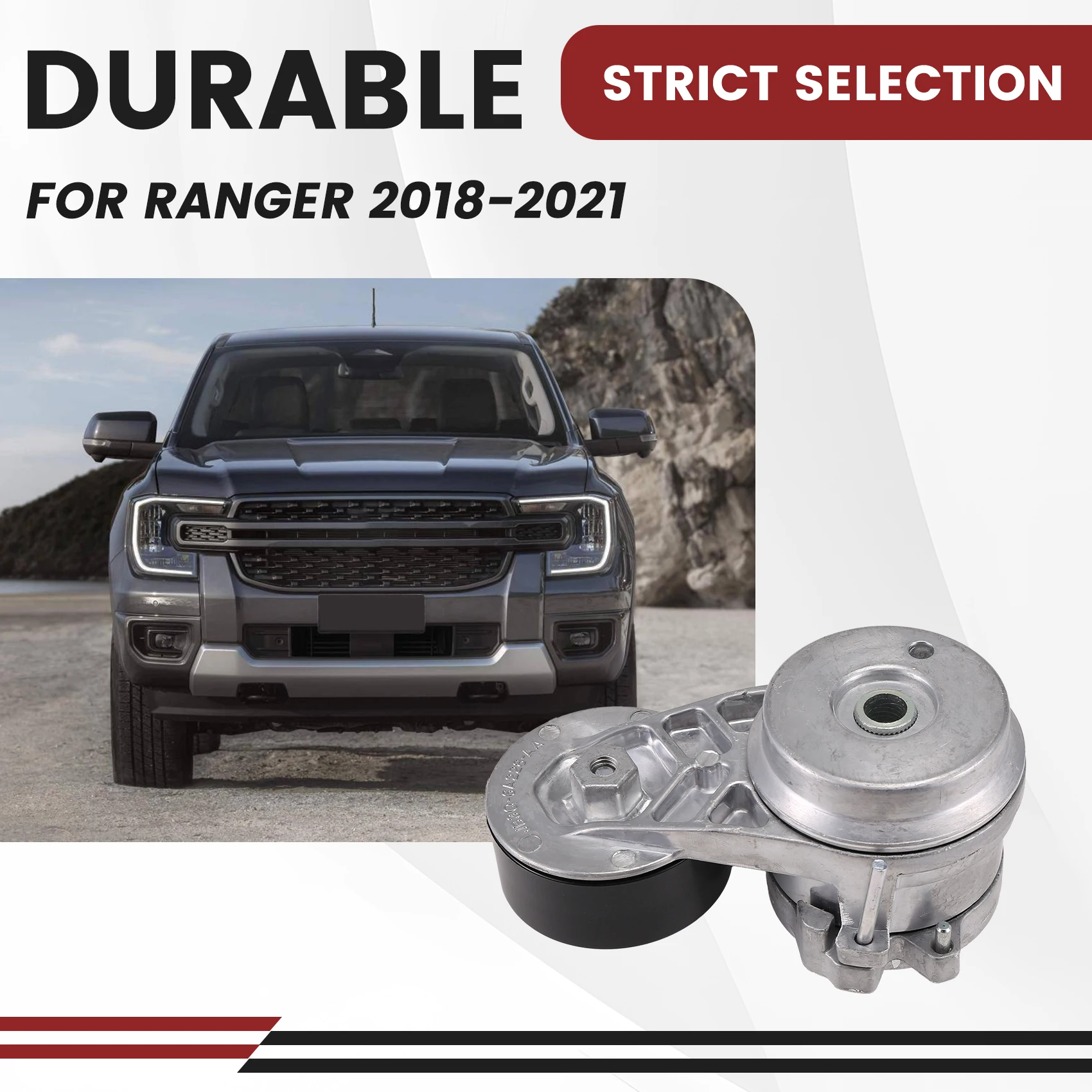 

A33K-Drive Belt Tensioner JB3Q-6A228-AA JB3Q6A228AB For Ford Ranger 2018-2021 T6 MK1 Car Tensioner Pulley Assembly