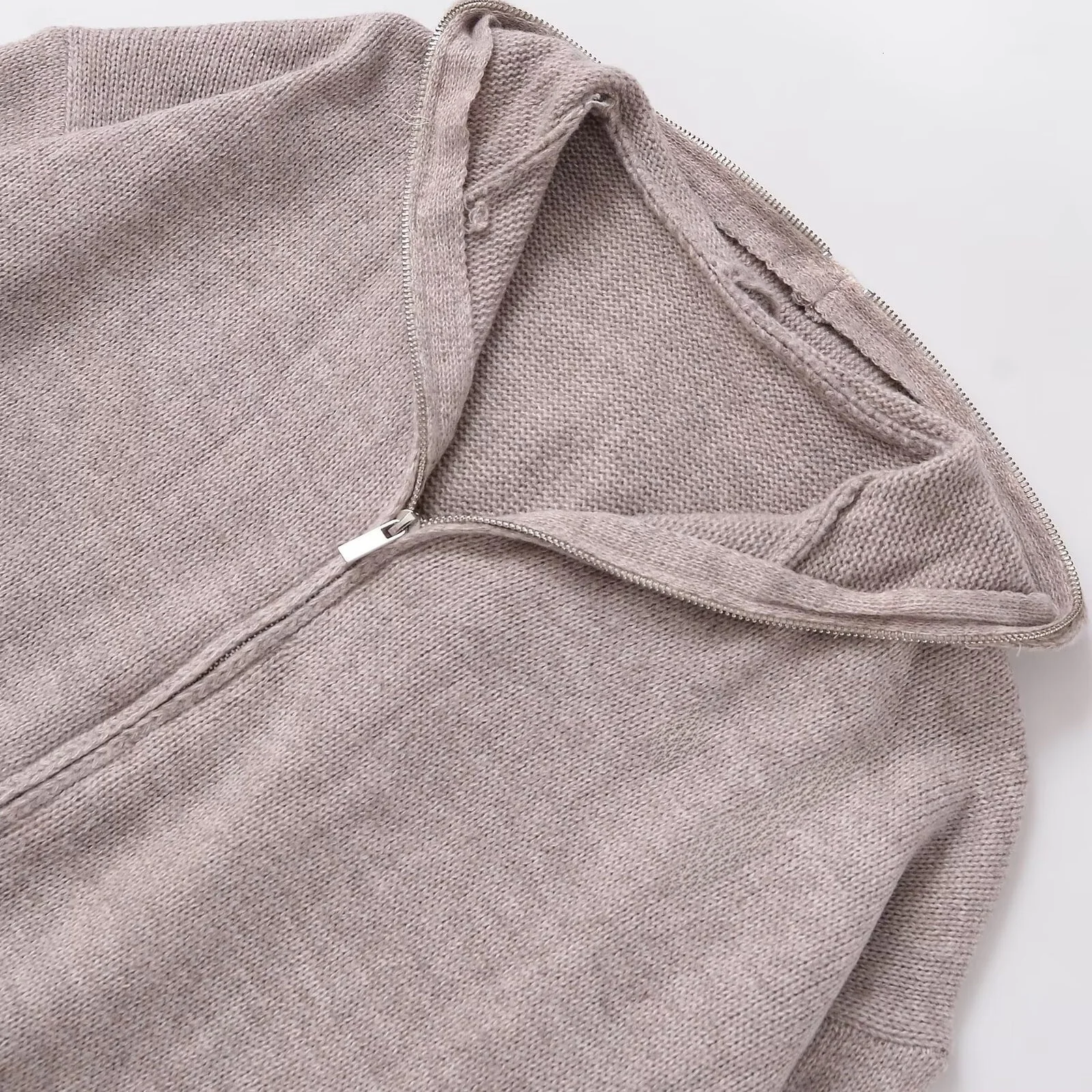 JNLEAOG Faionable Woolen Hooded Jaet Damen Street Sle Long Sve Reißverschluss Farbe Herbst Wintermantel