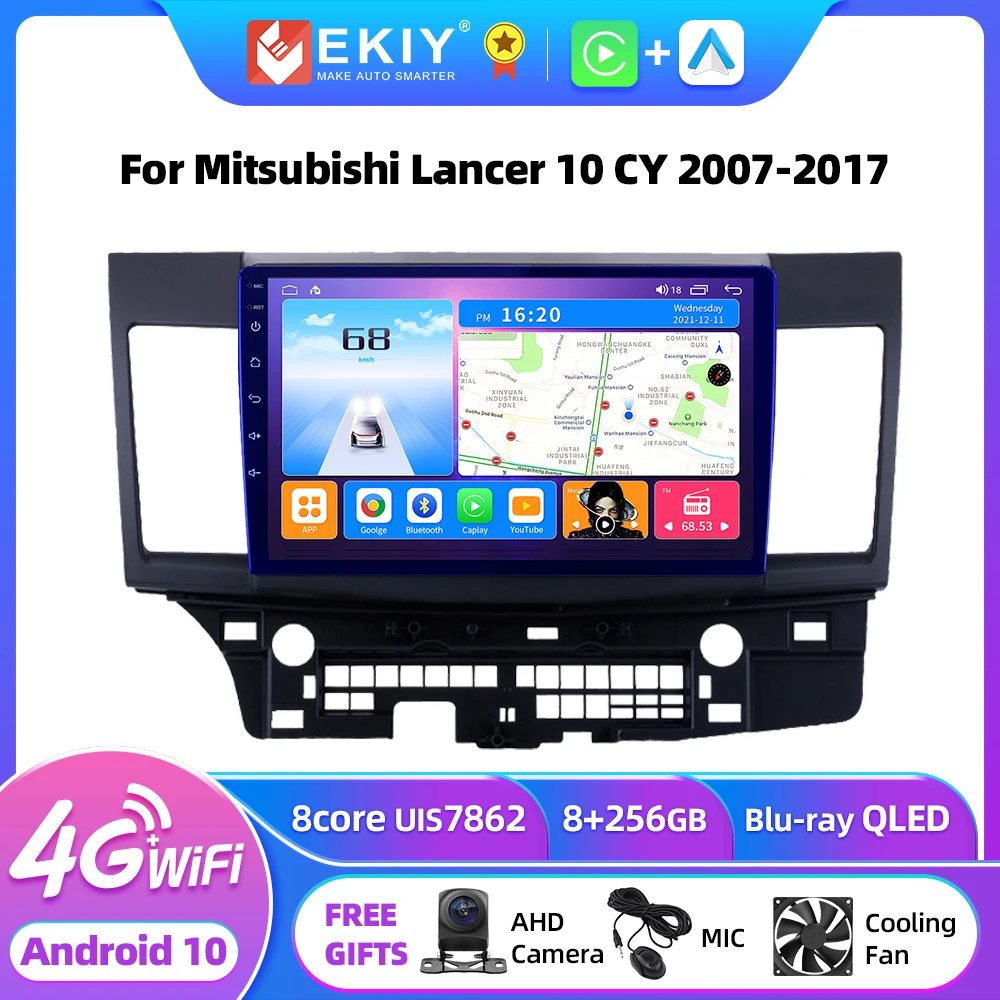 

EKIY T7 Android 10 Car Radio For Mitsubishi Lancer 10 CY 2007-2017 Multimedia Video Player 2Din Navigation GPS Carplay Stereo HU