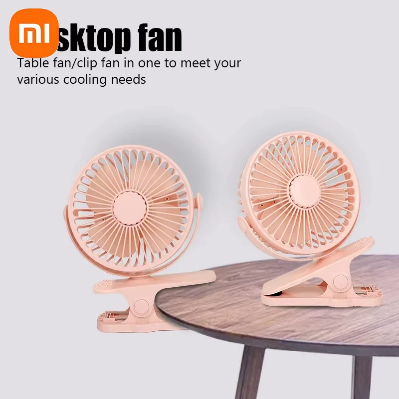 مروحة كهربائية محمولة قابلة لإعادة الشحن من Xiaomi 720 °   الدورية كليب مروحة ليلة ضوء مبرد الهواء التخييم في الهواء الطلق مروحة صغيرة التهوية