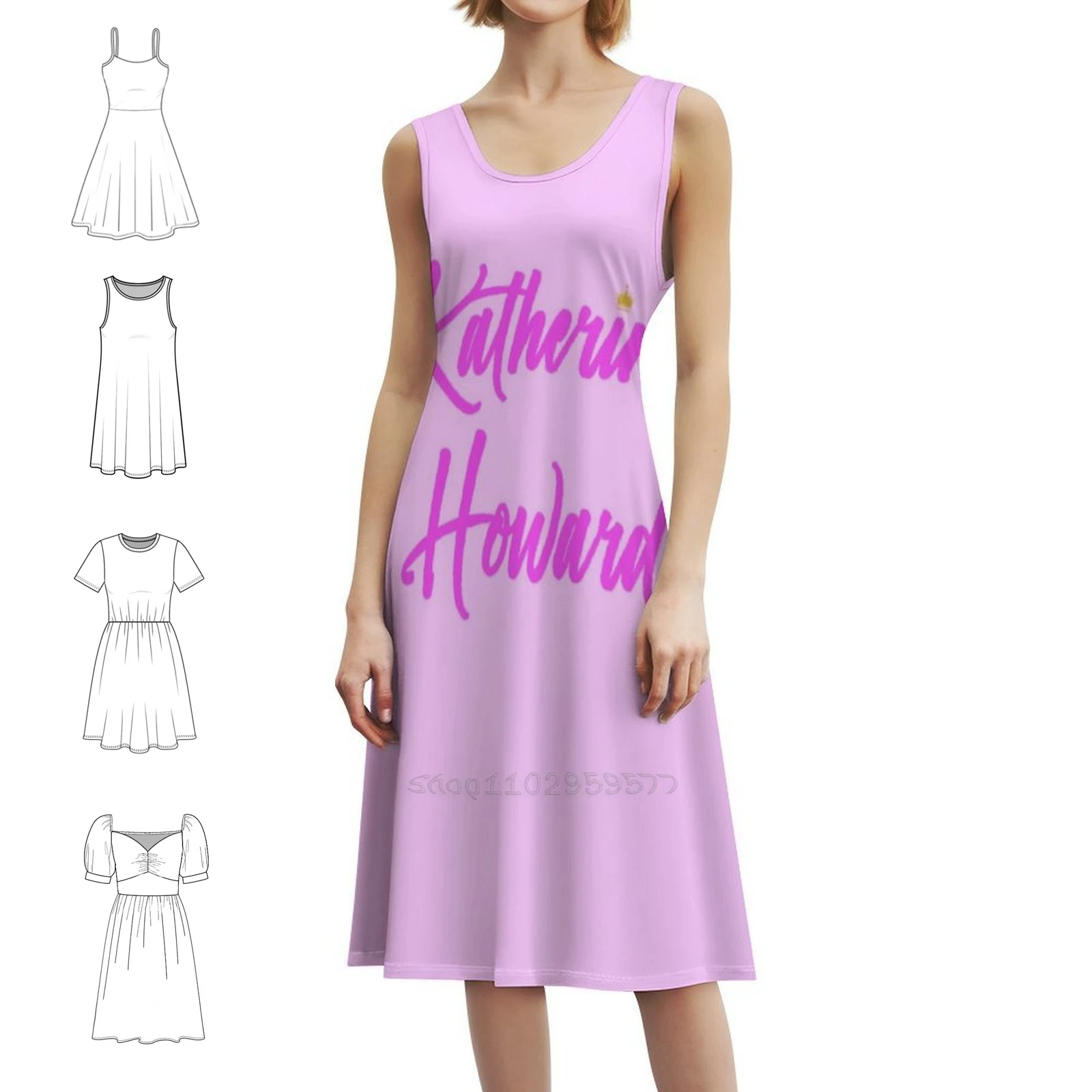 

K Howard Women's Streetwear Party Dress Trendy Print Club Clothing For Female Six Six The Musical Katherine Howard Dress