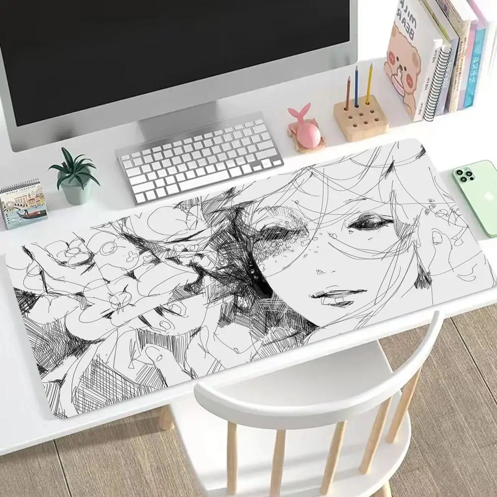 

Line Drawing Mouse Pad Cute HD Mousepad Pad Extended Gaming Keyboard LargeMousepad 90x40cm XXL Gamer Mousepad