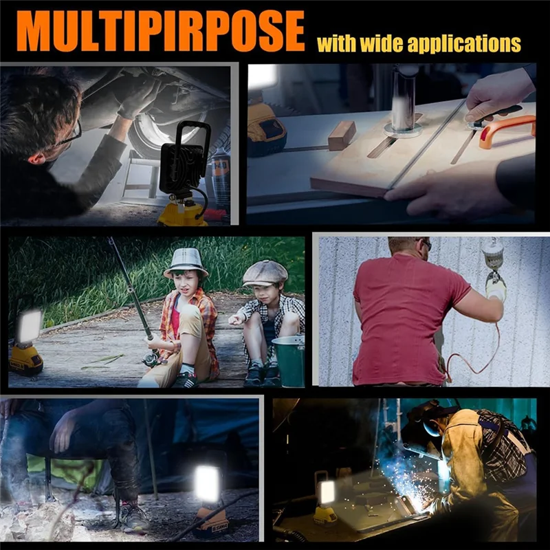 

For 20V Li- Battery LED Work Light 3Inch Round Flashlight Portable Emergency Flood Lamp Camping Lamp