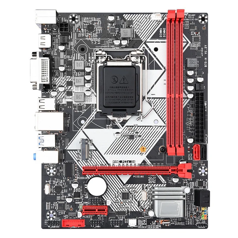 B75-H B75-H Desktop Motherboard +I3-2120 CPU LGA 1155 USB 3.0 SATA 3.0 Support Up To 16GB DDR3 1600Mhz RAM Slots Motherboard