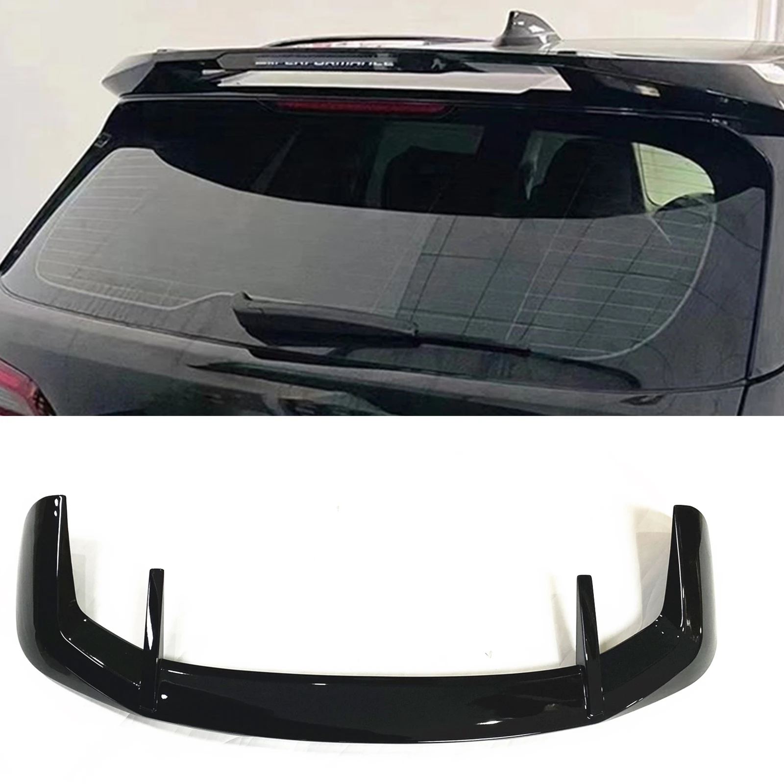 Rear Roof Spoiler Wing For BMW G05 X5 LCI 2019 2020 2021 2022 2023 Gloss Black/Carbon Fiber Look Tail Window Upper Splitter Lip