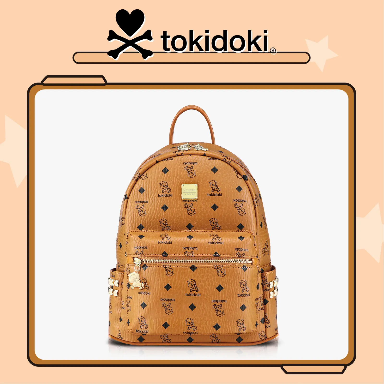 

Official Tokidoki Unicorno PU Leather Backpack, Large Capacity Tote Bag Set, Tokidoki Travel Shoulder Bag Handbag for Women Girl