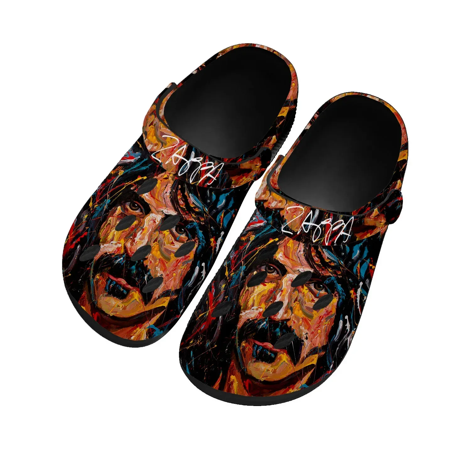 

Frank Zappa Rock Music Home Clogs Custom Water Shoes Mens Womens Teenager Shoe Garden Clog Breathable Beach Hole Slippers Black