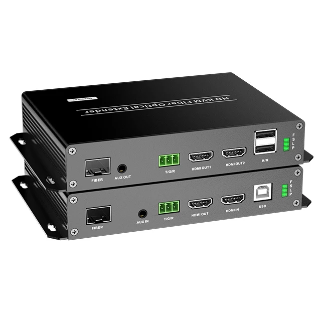 Convertisseur HDMI à fibre optique, prise en charge bidirectionnelle, IR, USB, LC, RS232, 4K, 60Hz, 10km, 20km