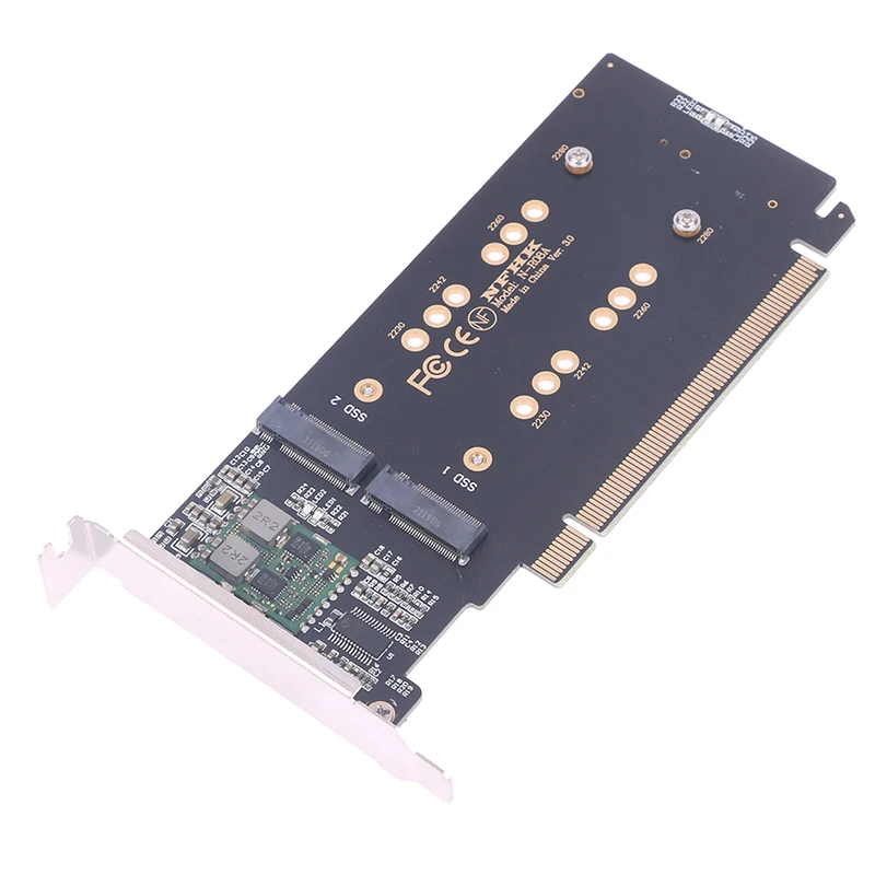 1PCS m.2 X16 TO 4X NVME PCIE3.0 GEN3 X16 TO 4*NVME RAID CARD PCI-E VROC CARD RAID Hyper M.2X16 M2X16 4X X4 NVME*4 RAID