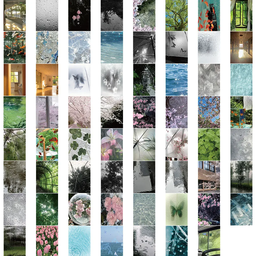 اليابانية ختم ملصقات فيلم سجل القصاصات مجلة DIY أعواد تزيين نباتات الغابات الطبيعية ملصقات المناظر الطبيعية