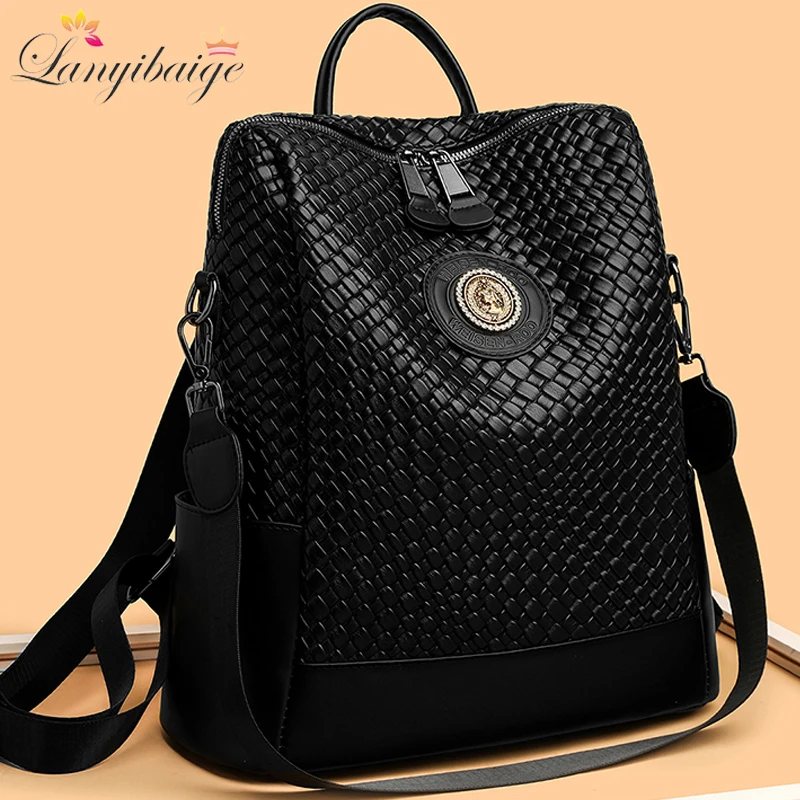 Luxury Women's Designer Brand Backpack With Large Capacity And Multifunctional Travel Backpack High Quality Leather Girl Mochila