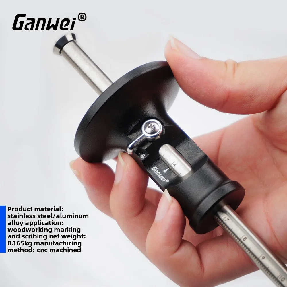 Woodworking Marking Gauge European Style Scribe Tool with Carbide Blade for Parallel Line Marking Mortise Making
