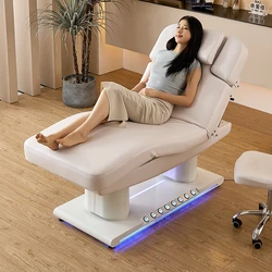 New Design Comfortable Massage Bed White Gold Beauty Salon Electric Cosmetic Facial Spa Lash Massage Bed