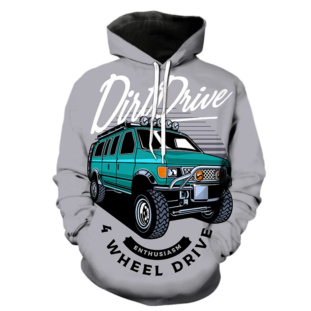 

Vintage Cartoon Car Men's Hoodies Teens 3D Print Long Sleeve Spring Streetwear Casual Tops Pullover Hip Hop 2022 Hot Sale Funny