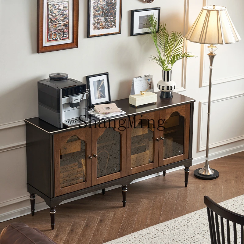 

CL simple home modern retro style solid wood living room storage cabinet medium antique dining side cabinet