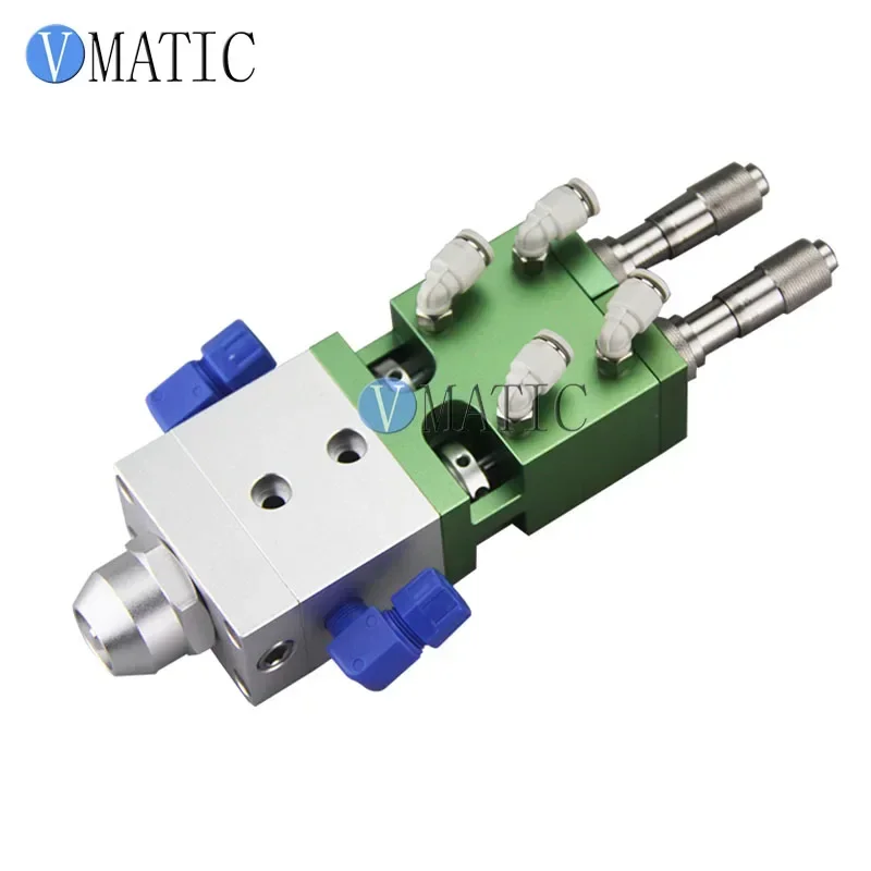 Free Shipping New AB Dispensing Valve Fuselage Piston With Micrometer Trim Out Liquid Dispenser Two Component Pneumatic Valve