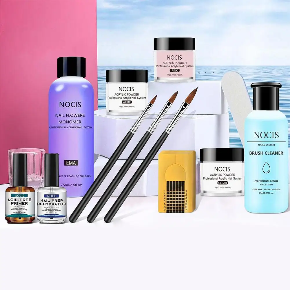 1Set EMA Acrylic Nail Powder Set Professional Extension Kit Manicure Supplies Acrylic Powder Salon Quality Nail Beauty Care