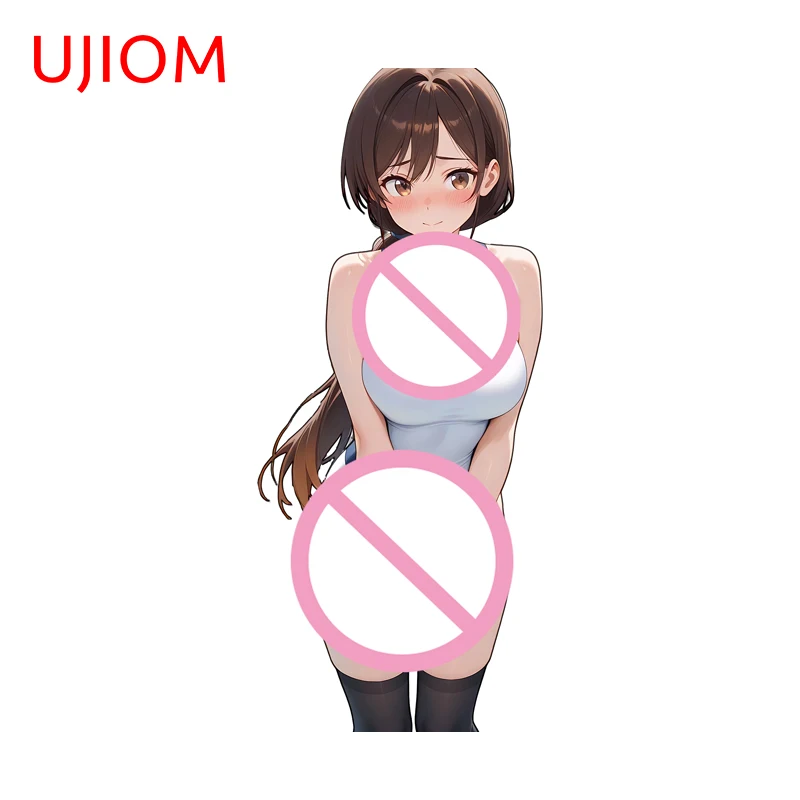 UJIOM Mizuhara Chizuru Amusing Wall Sticker Blushing Anime Girl Bikini Vinyl Decal Sunscreen PVC Bedroom Game Room Cupboard