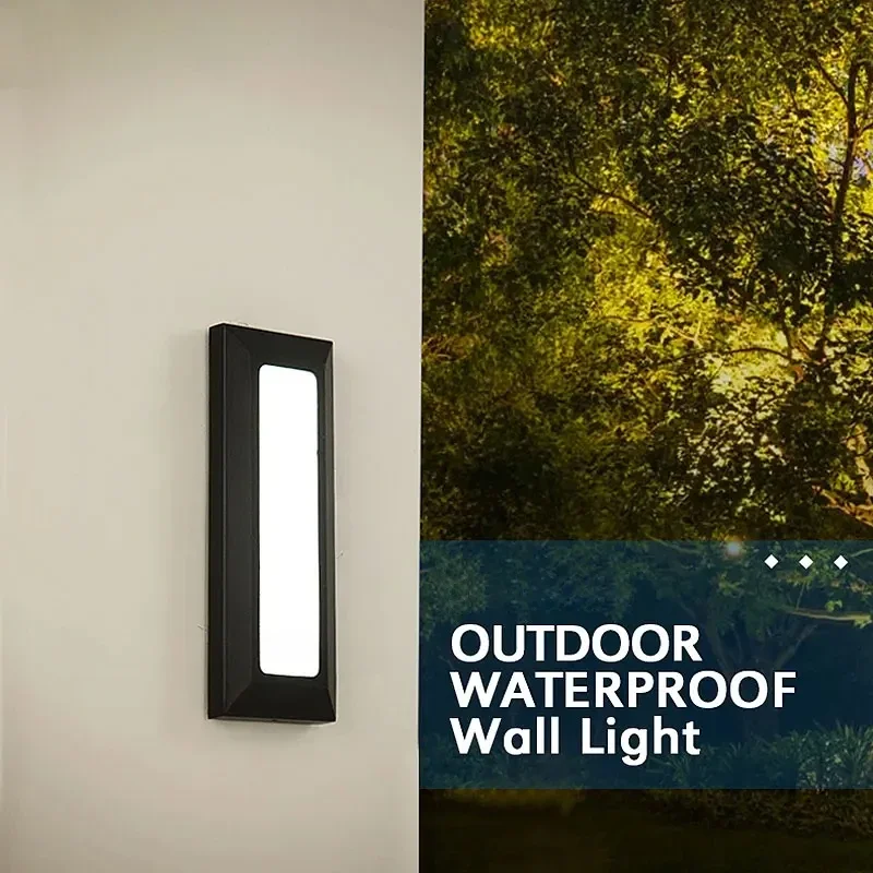 Outdoor Waterproof Wall Light 6W AC85-265V LED Surface Mounted Black Wall Lamps Stairs Porch Balcony Garden Indoor Room