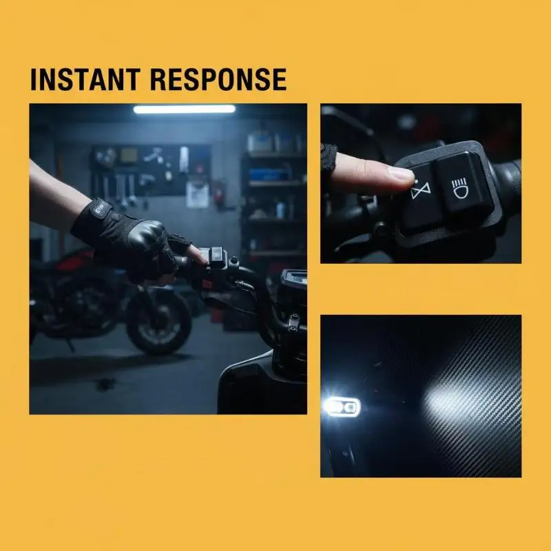 Motorcycle Headlight Switch Button Horn Starter Dimmer Universal Handlebar Mount for ATV Scooter DIY Easy Installation Kit