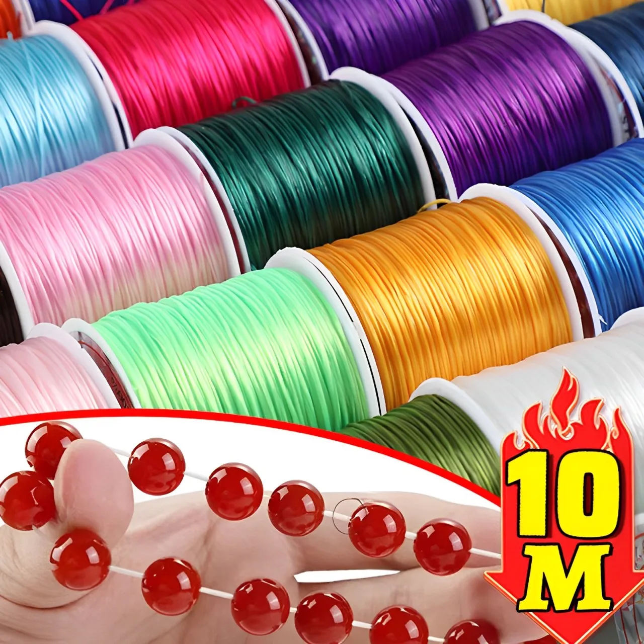 10M/Roll Strong Elastic Crystal Beading Cord 1mm for Bracelets Stretch Thread String Necklace DIY Jewelry Making Cords Line