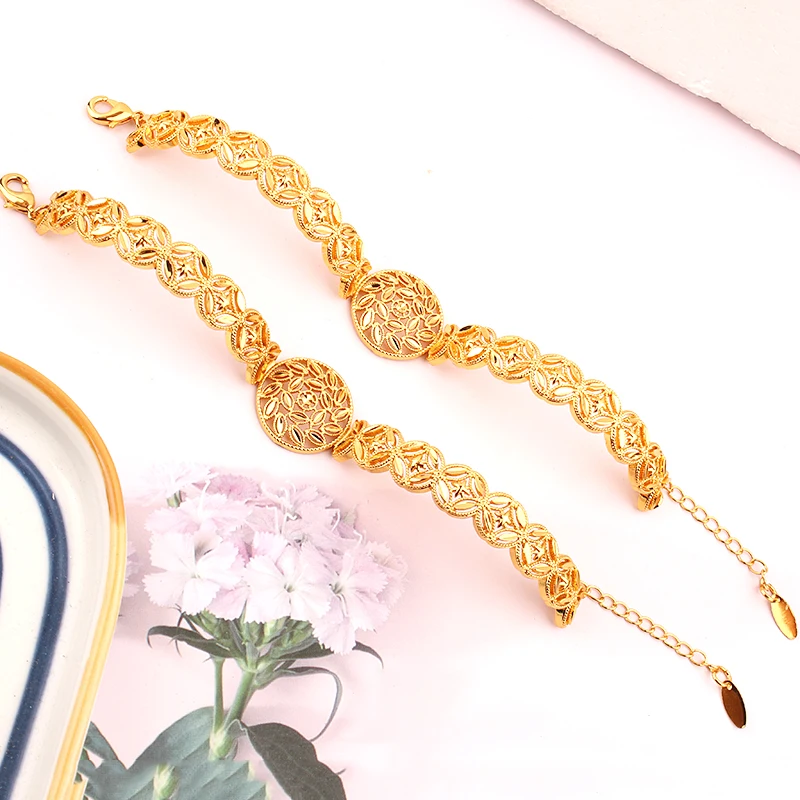 سوار إيطالي مطلي بالذهب 24k للنساء ، عربي ، دبي ، مجوهرات الزفاف ، سوار معصم للمناسبات ، إكسسوار للحفلات ، حلية إيطالية