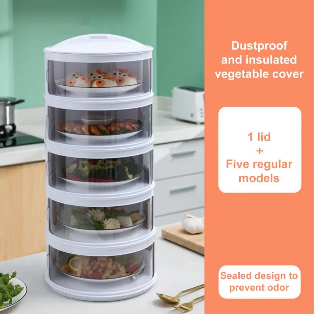 Family Meal Protector Stackable Insulated Vegetable Cover Anti-fly Dust-proof Heat Preservation Food Box for Picnic Bbq Kitchen