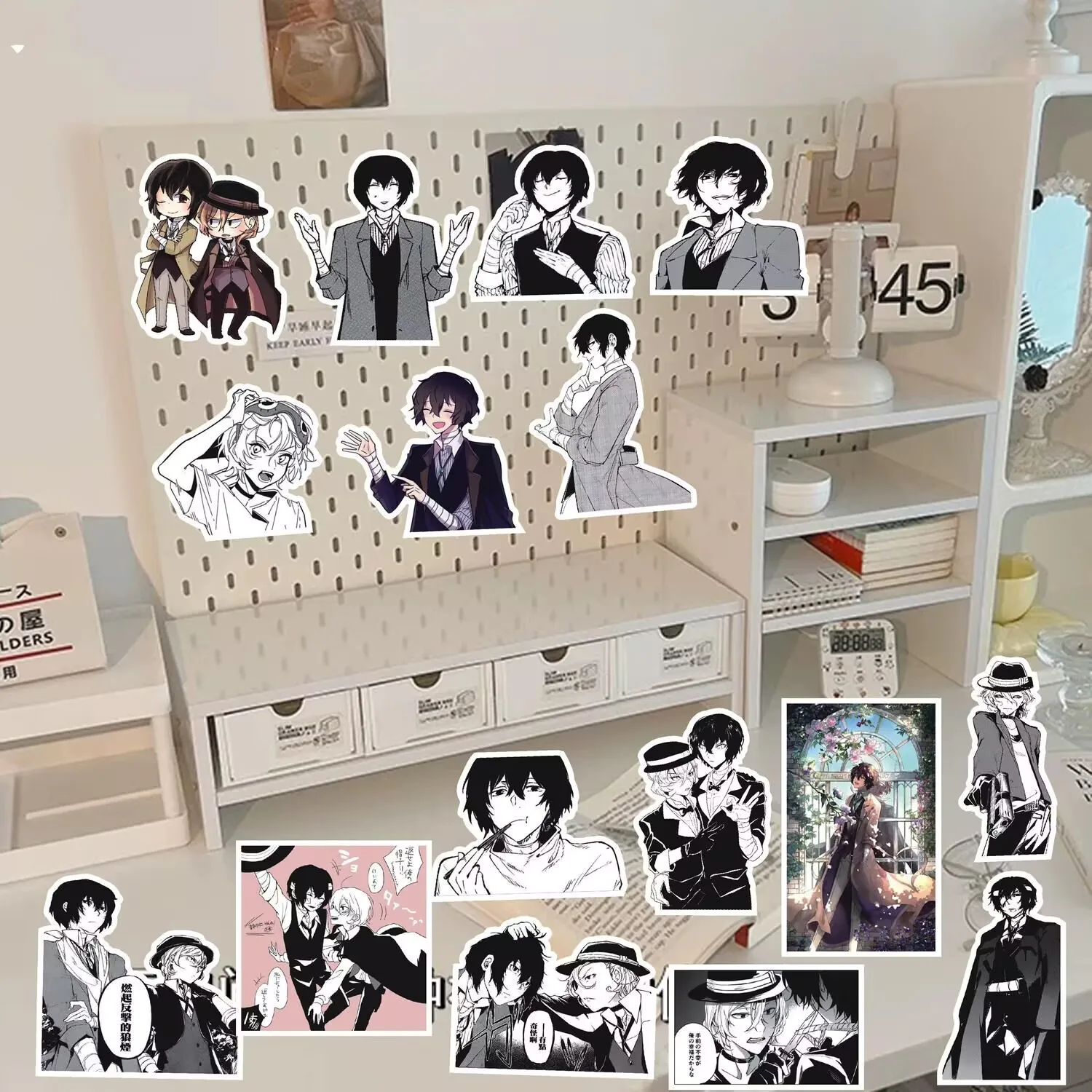 『文豪ストレイドッグス』『太宰治・中条中条』コミックブックデコレーションプランナーノートステッカーのダブルブラックステッカー