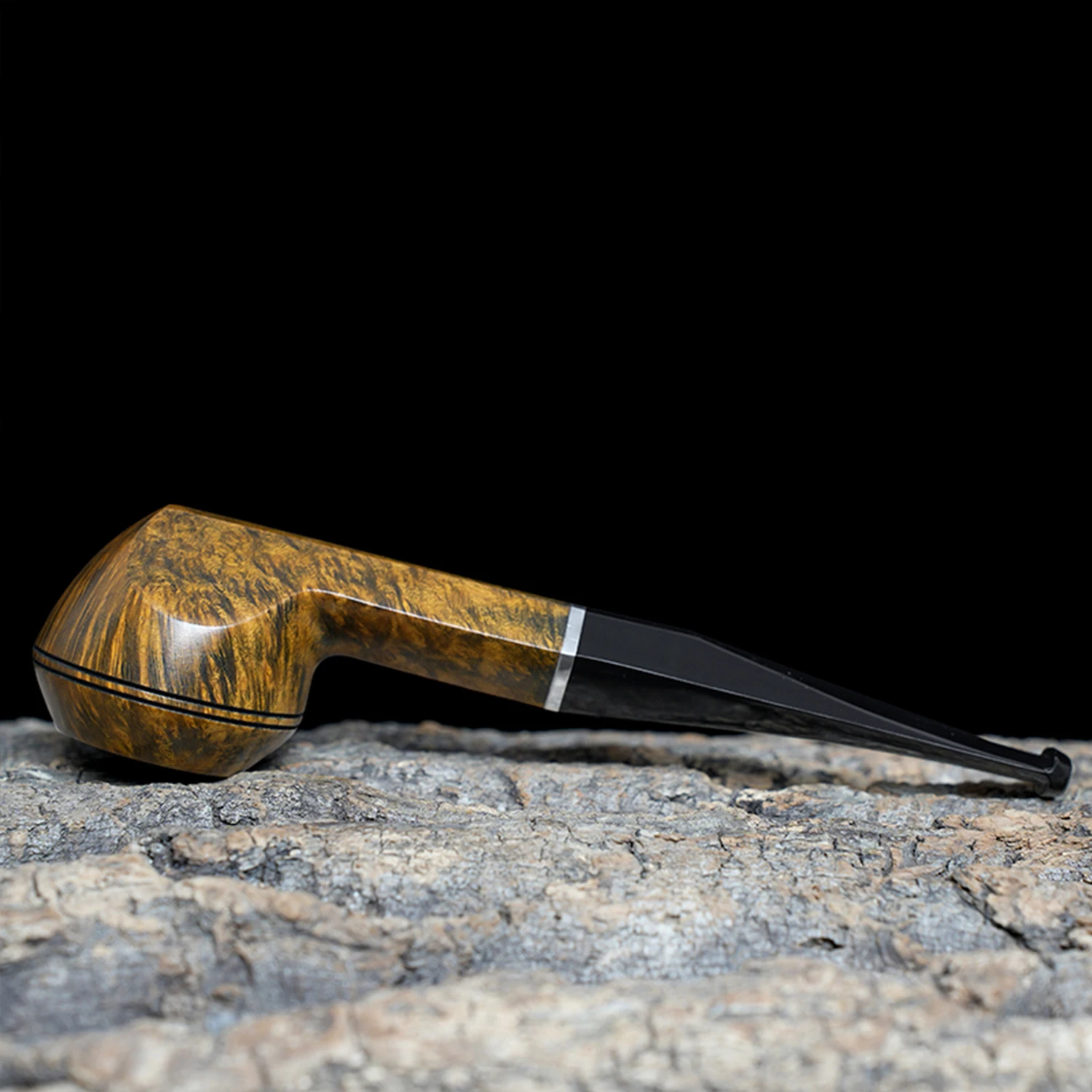 OLD FOX Hand Carved Briarwood Tobacco Pipe Bulldog Double Waistline Design Straight Handle 9mm Filter Fathers Day Gift