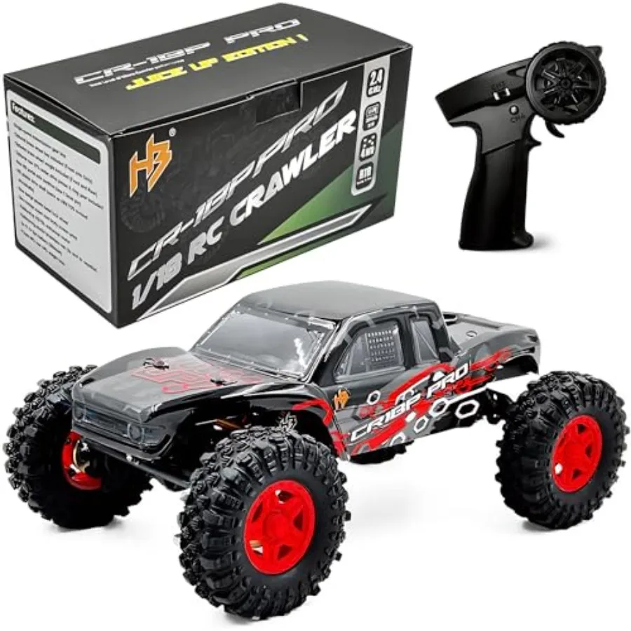 

RC crawler for adults, red ABS plastic, full-lock 4WD off-road use, brushless motor and 2.4GHz 4CH remote control