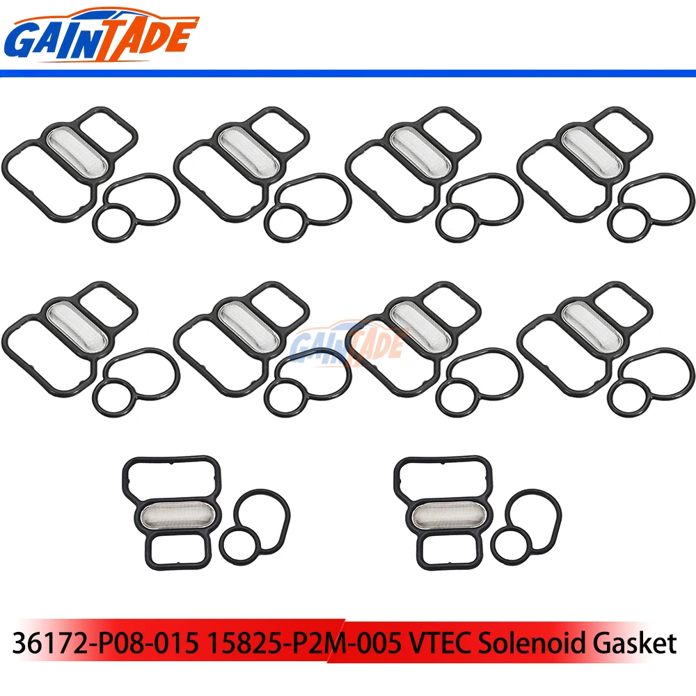 10 conjuntos de vedação de junta solenóide vtec 15825-p2m-005 36172-p08-015 para honda civic 1.6l 1.7l d16 d17 para acura integra nsx 15825p2m005