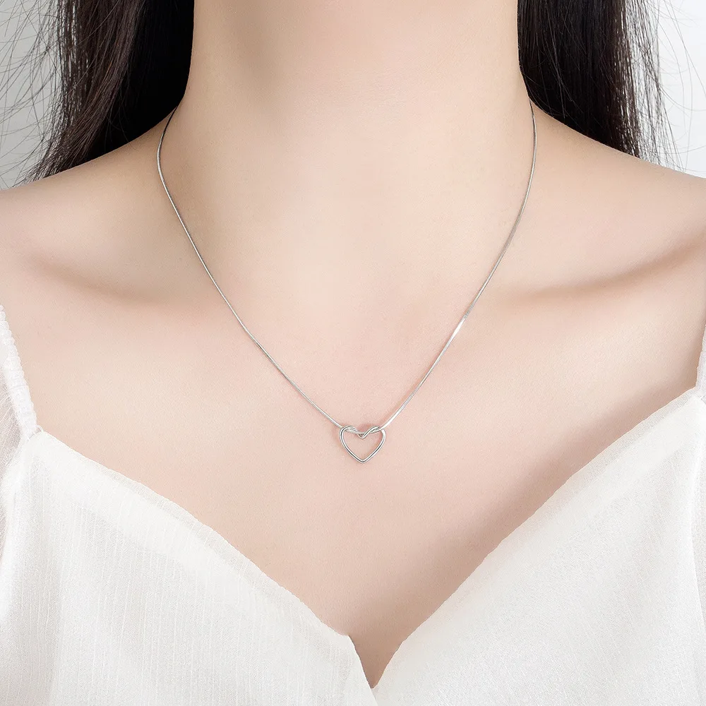 925 فضة خط القلب ثعبان سلسلة القلائد للنساء السيدات خمر المجوهرات الفاخرة بالجملة المجوهرات أرجنت 925