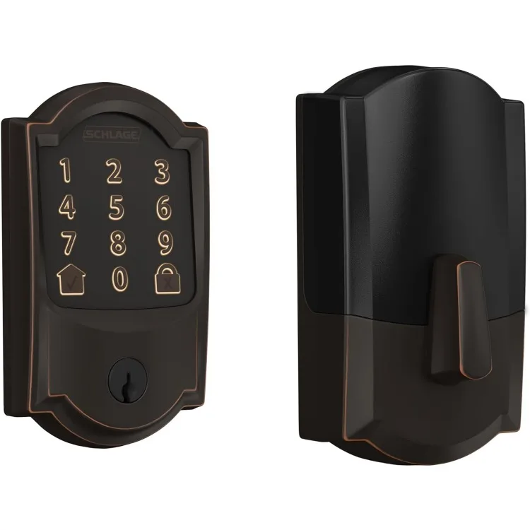 Codificar Smart-Wi-Fi Deadbolt com Camelot Trim, Bronze envelhecido