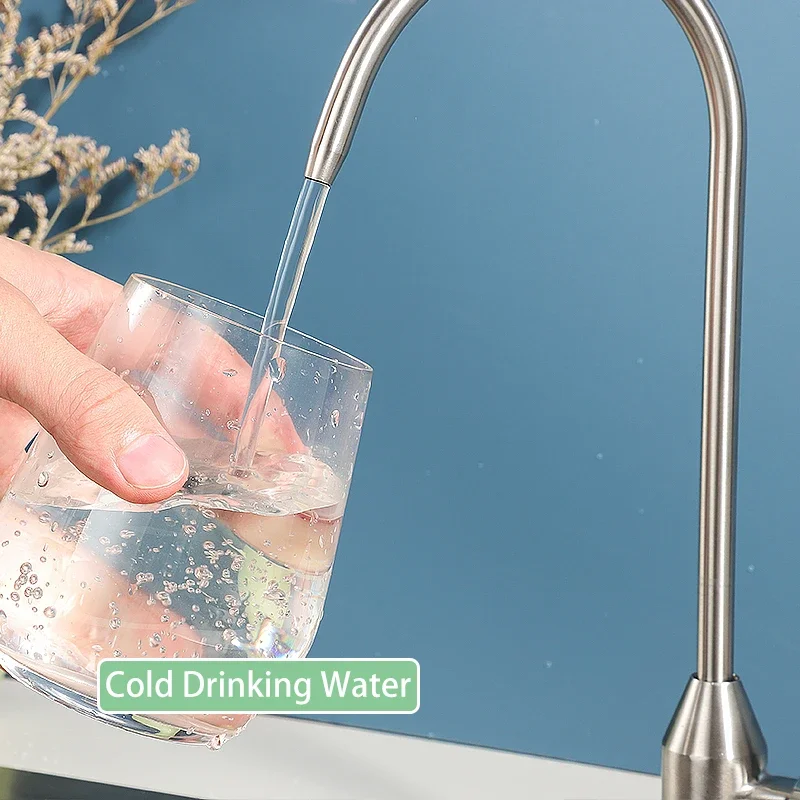 ULA Direct Drinking Faucets Kitchen Tap RO Purify System Reverse Osmosis Kitchen Sink Faucet Single Handle Brushed Black