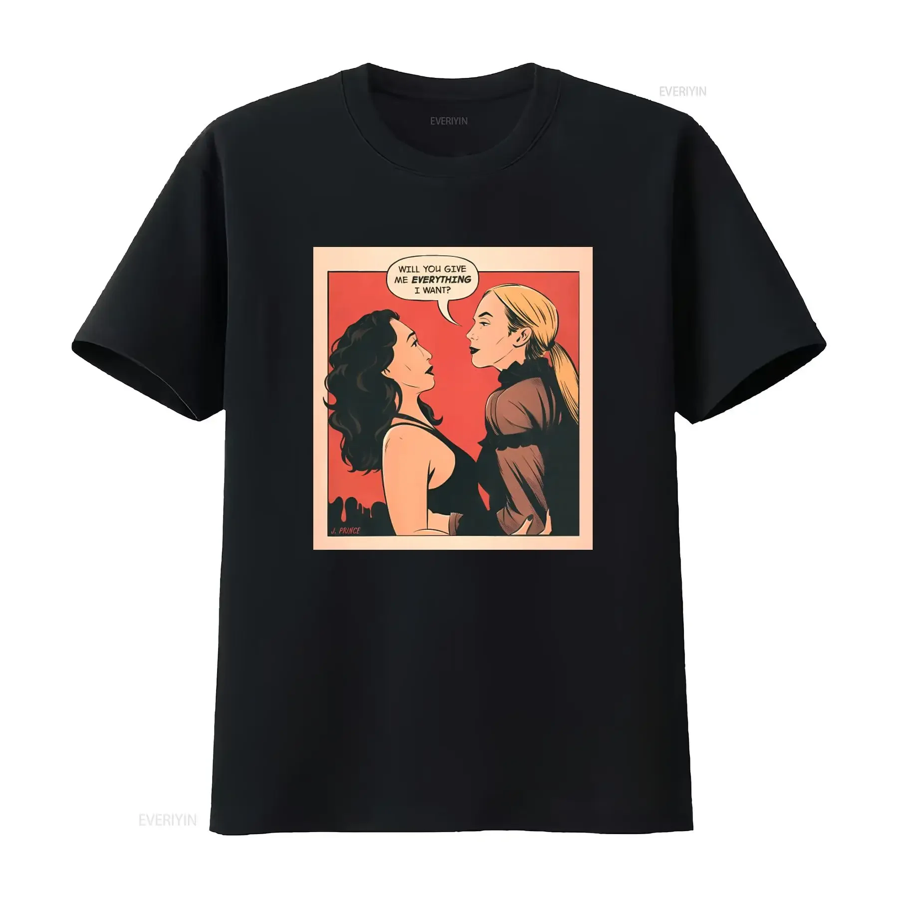 Killing Eve Villanelle and Comic Style T Shirt Will You Give Me Everything I Want Design vintage Washed graphic fashion