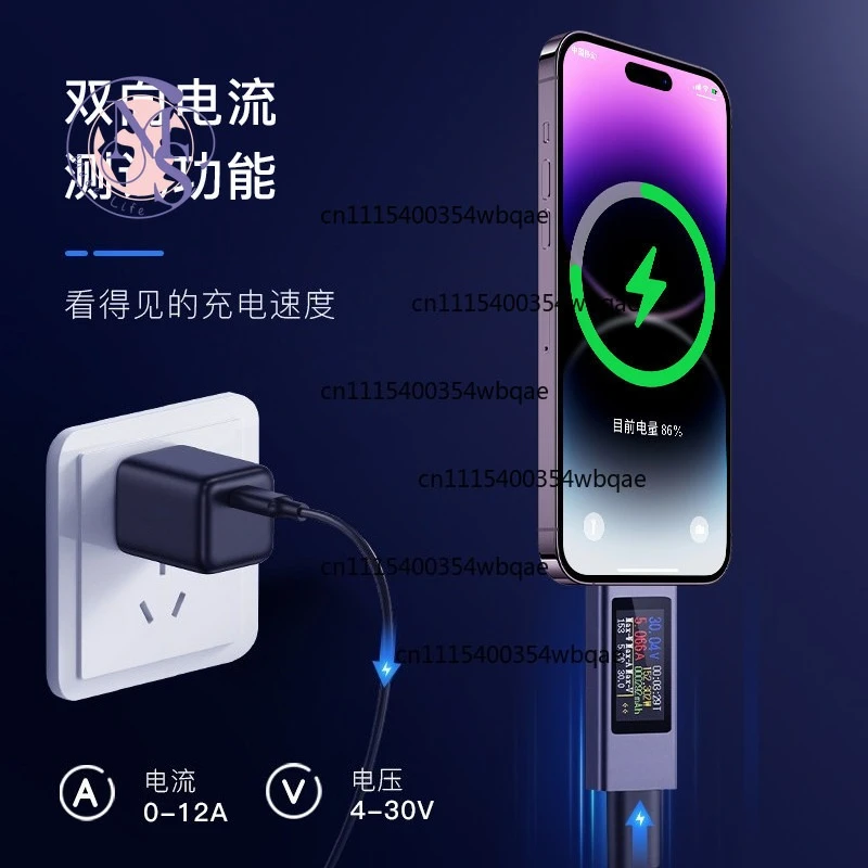 ZOCI-FOR- KWS-2302C Digital Voltage Current Power Meter, Type-C Bidirectional Charging Tester