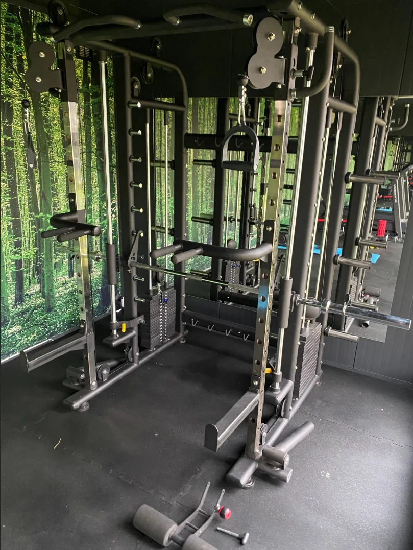 Unisex Adjustable Steel Power Cage Gym Rack Multi-Function Fitness Equipment for Squat  Exercise Multi Smith Machine