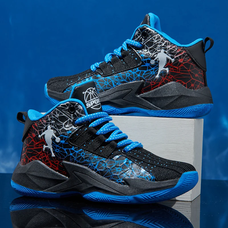 

Children‘s Basketball Shoes Non-slip Breathable Basketball Training Sneakers Lace-up Boys Girls Basketball Boots Athletic Shoes