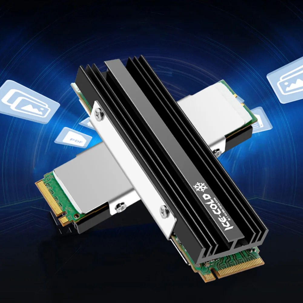 M.2 NGFF NVMe 2280ฮีทซิงค์ SSD พร้อมแผ่นความร้อนทำจากซิลิโคนแผงระบายความร้อน SSD อะลูมินัมอัลลอยฮีทซิงค์หม้อน้ำสำหรับ PS5เดสก์ท็อปพีซี