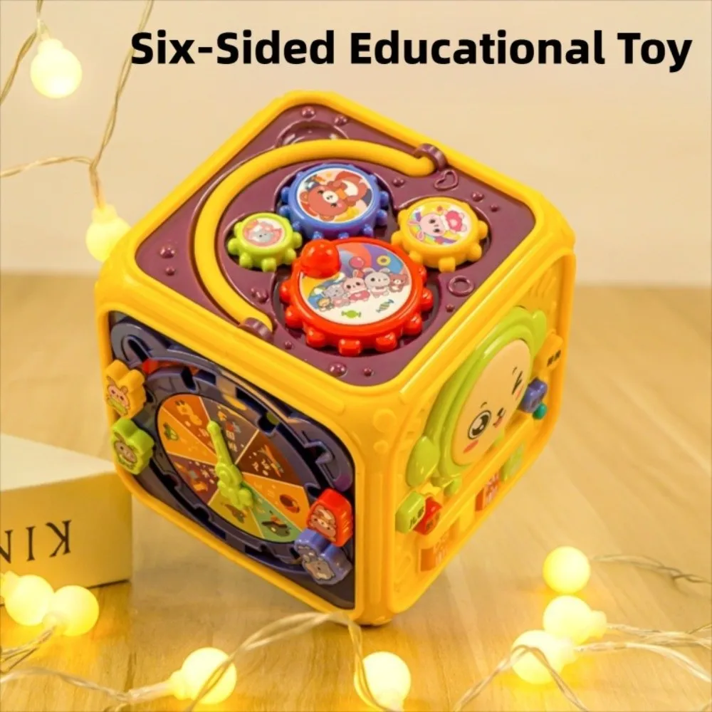 Musical Children Hand Clapping Beat Drummer Pounding Multifunctional Hexahedron Drum Piano 6-sided Activity Box