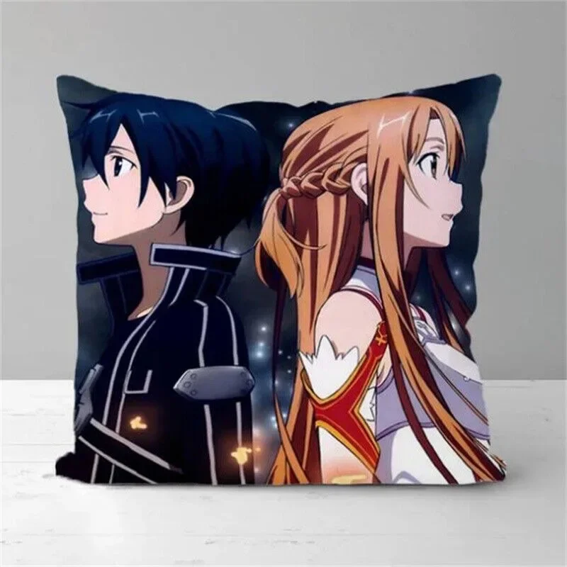 Anime Sword Art Online Yuuki Asuna Pillow Case Cushion Cover Decorative Printed