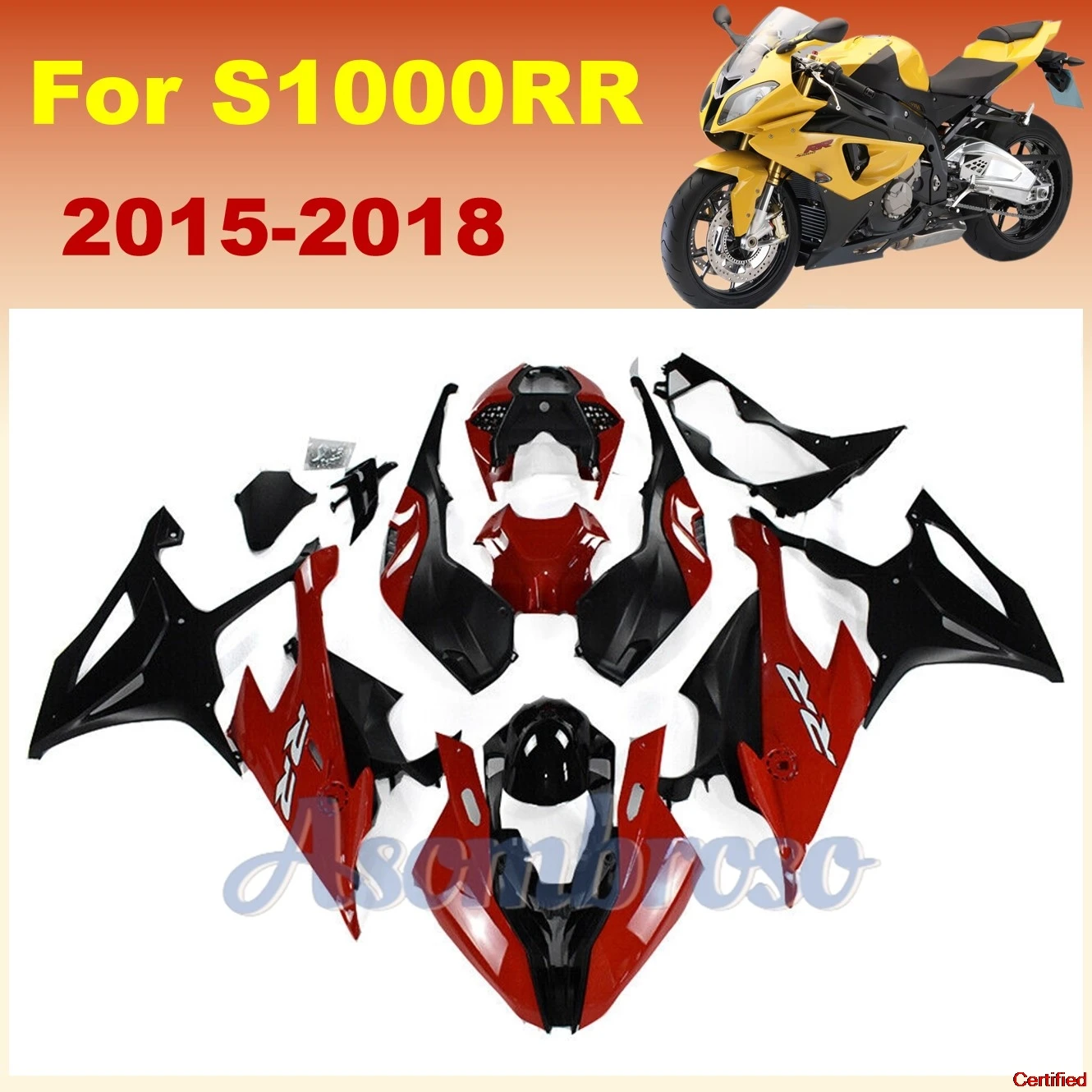 

Брендовые детали, комплект обтекателей, подходит для S1000RR 2015 2016 2018 2017 S1000 RR 15 16 17 18, обтекатели мотоцикла, красный, черный