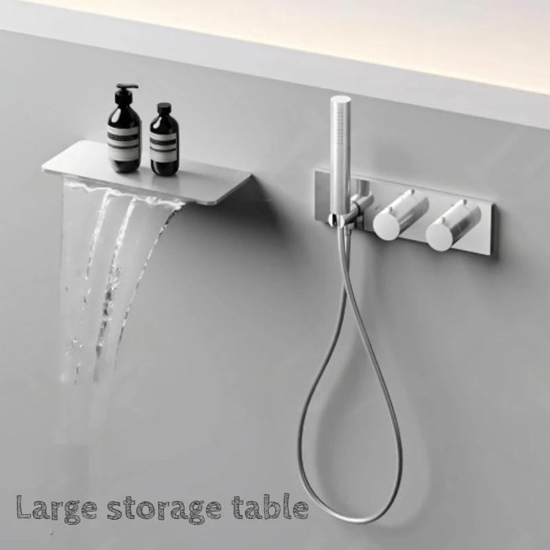 Rust Proof Hidden Bathtub Faucets Wear Resistant Shower Faucet Multifunctional Bath Faucet with Manual Shower Household Using