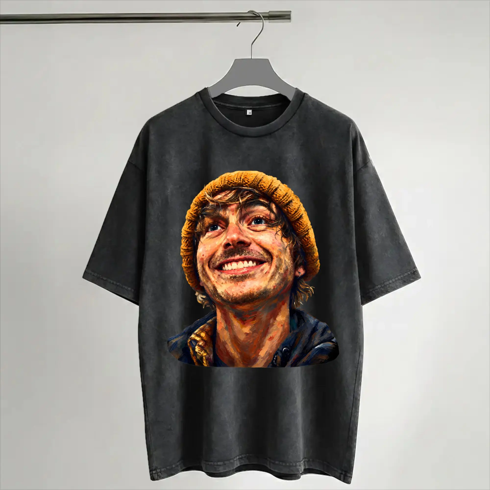 Harajuku Washed Shirt Bryan RE Austin Abrams Outfit Vintage T-Shirts Oversize  Streetwear Short Sleeve Summer Tops Tees