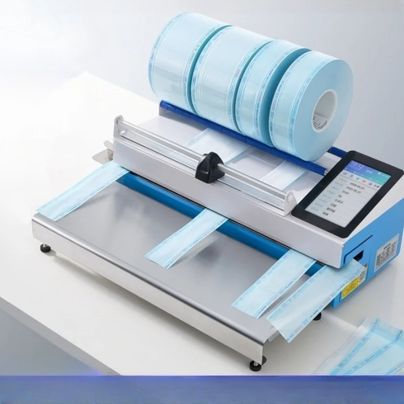 

Стоматологическая автоматическая машина для запечатывания 500 Вт с функцией резки и печати, упаковочная машина для медицинской стерилизации пакетов