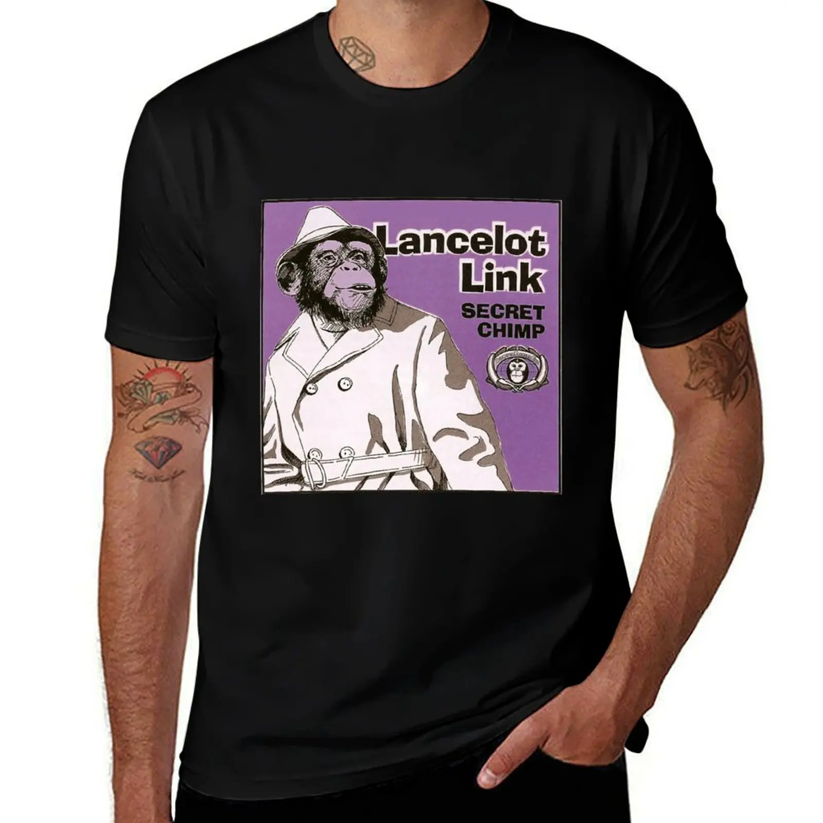 lancelot link secret chimp T-Shirt Basic Plain Tee for Spring and Summer T-Shirt