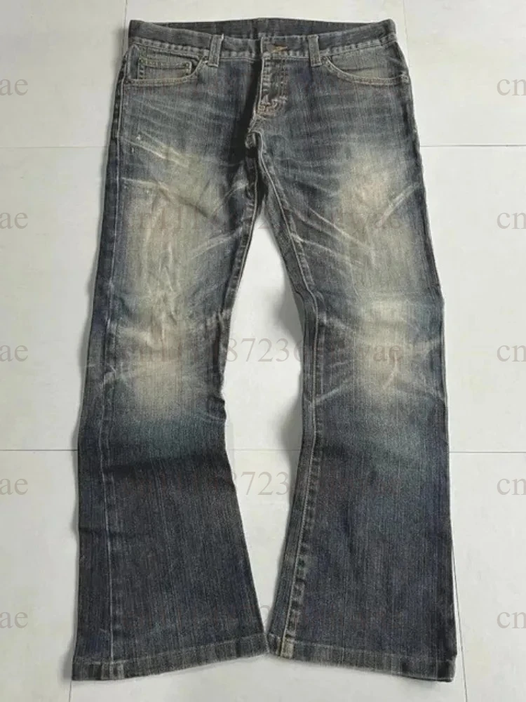 Vintage Y2k Jeans Women Man Distressed Flared Jeans Faded Washed Streetwear Boyfriend Style Washed Denim Casual Pants